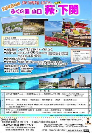 今月のおすすめ旅行チラシのイメージ