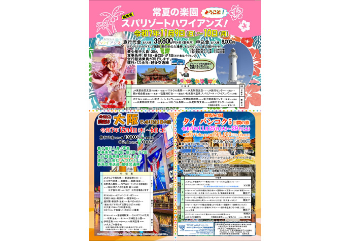おすすめツアーのチラシのイメージ